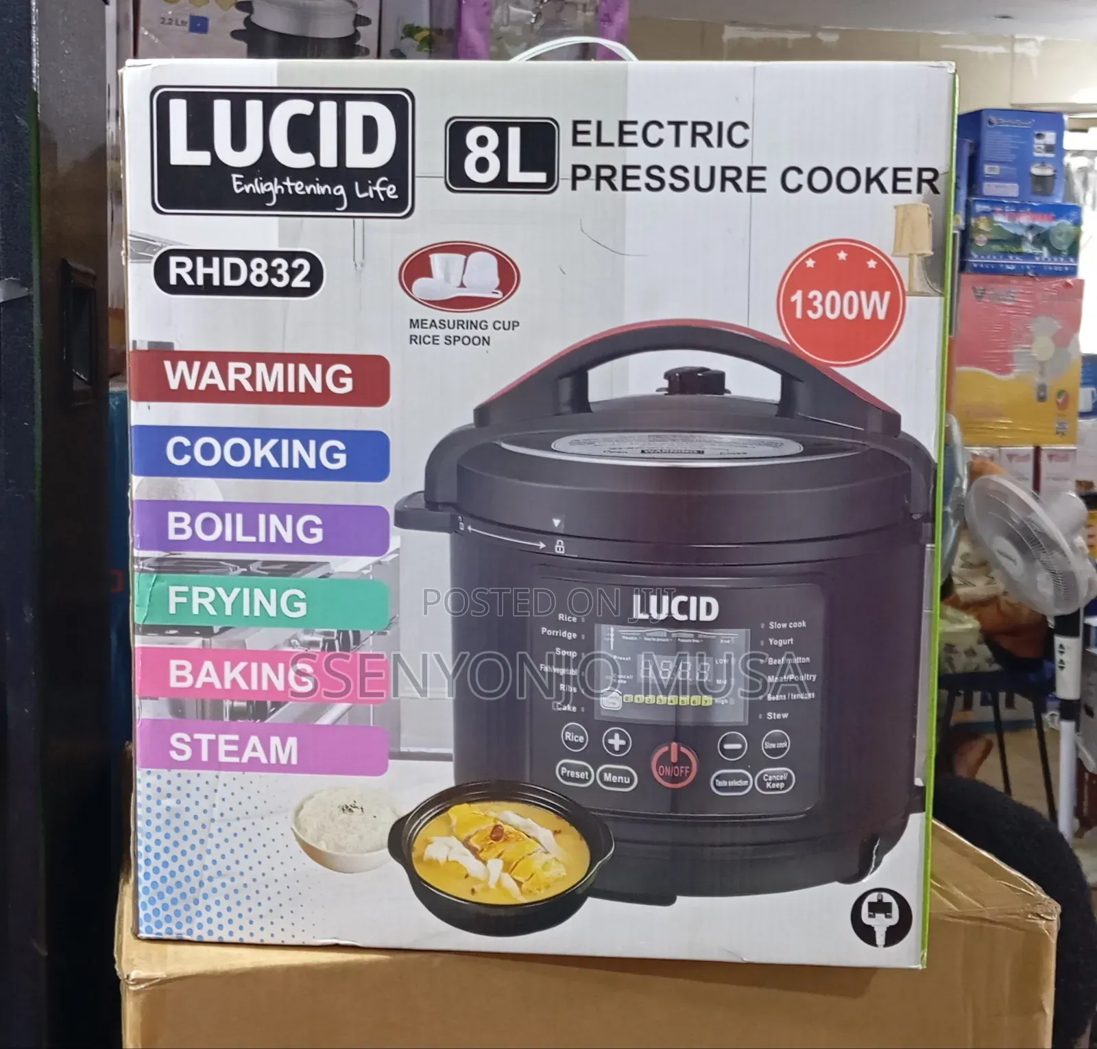Lucid 8l Electric Pressure Cooker Rhd832 | 1300w Multifunction Cooker