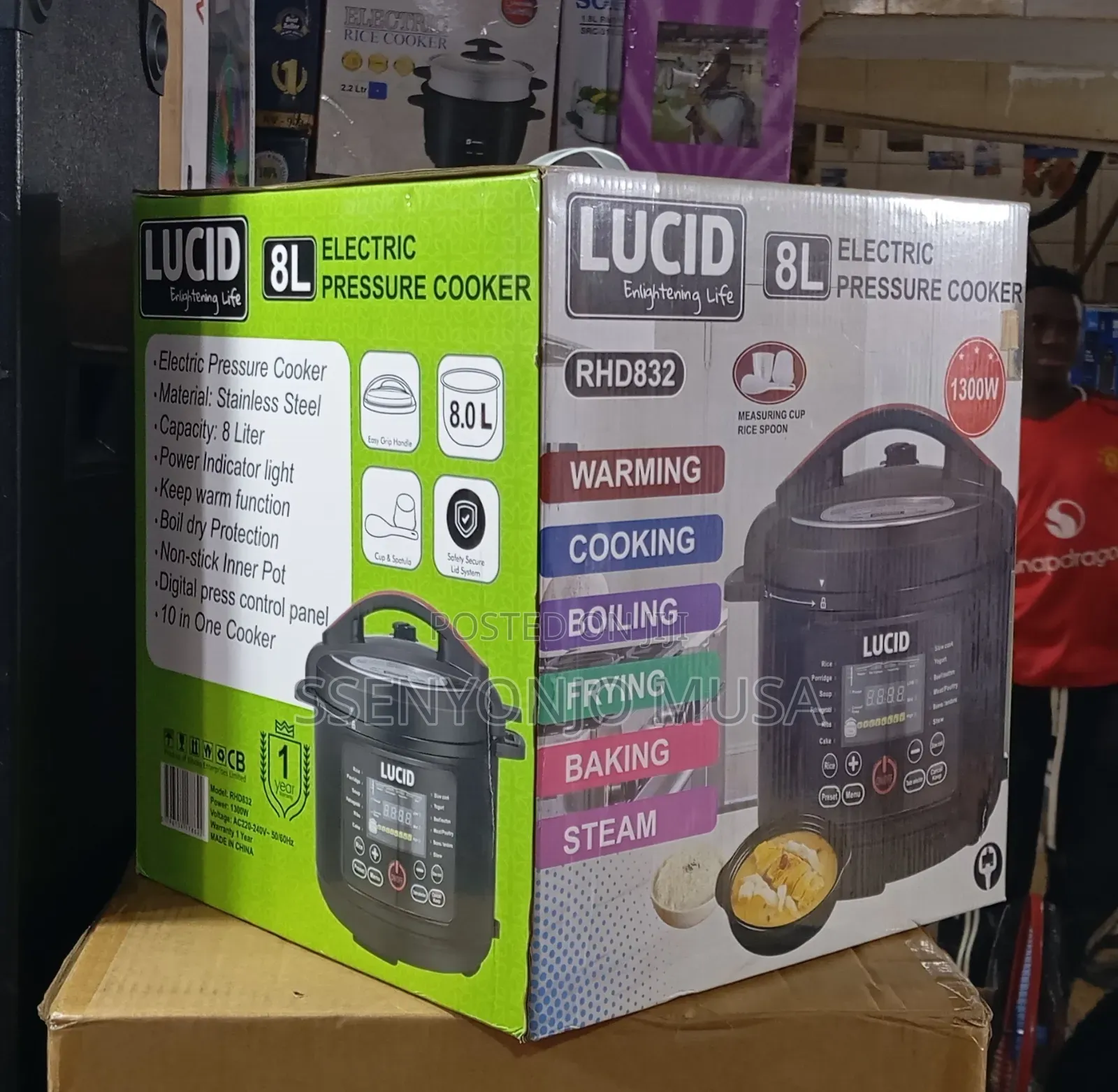 Lucid 8l Electric Pressure Cooker Rhd832 | 1300w Multifunction Cooker