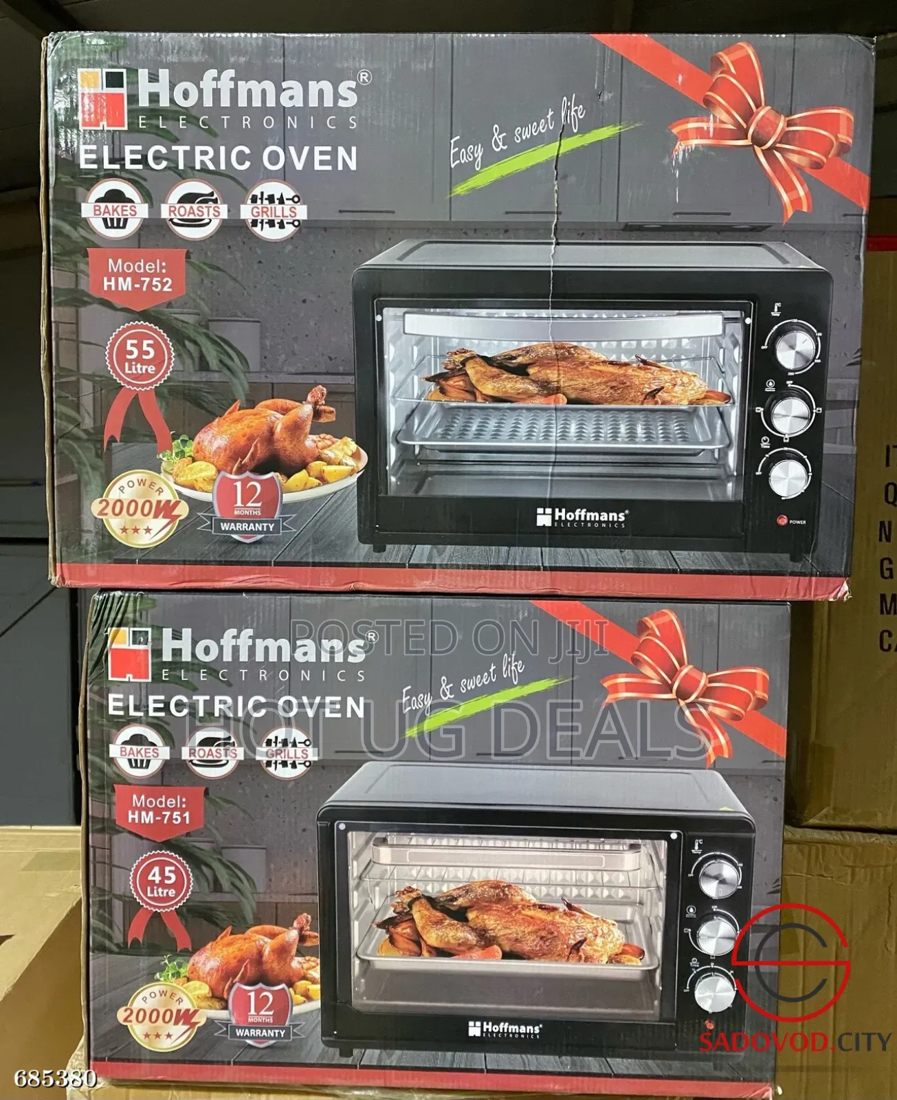 Hoffmans 45l/ 45 Liters Electric Oven With Rotisserie - Black