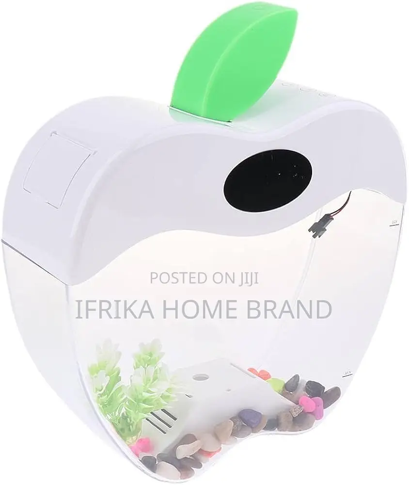 Usb Desktop Mini Fish/Small Fry Tank Aquarium With Led Clock