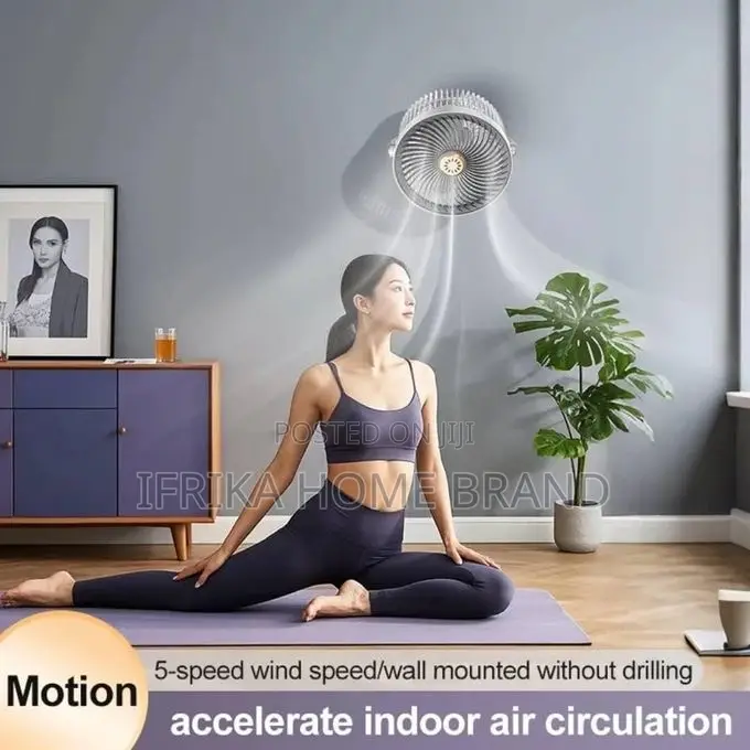 5-Speed Wall Mount Table Fan Adjustable and Mosquito Repellent.