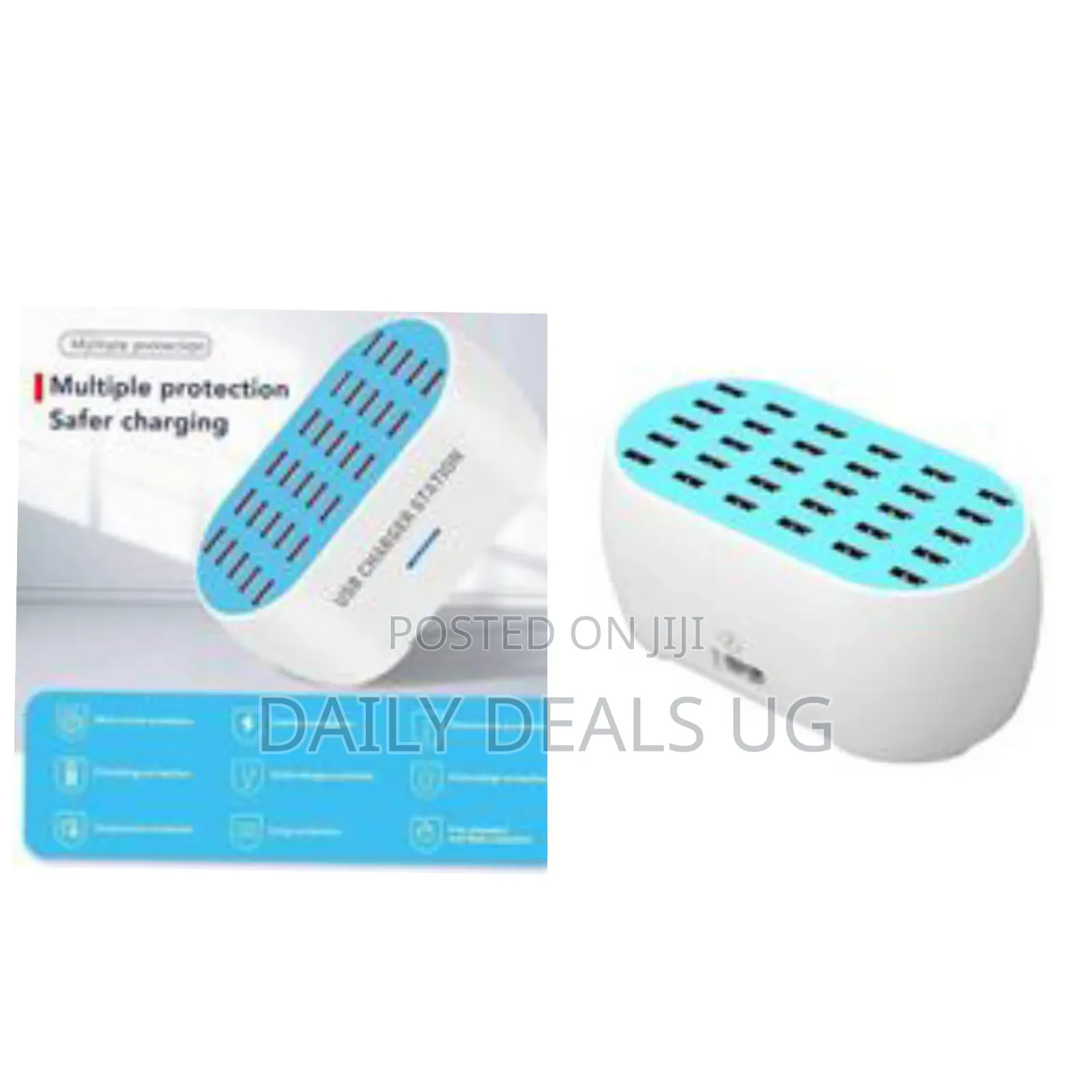 Smart Multi-Port Usb Charger Station With Automatic Cooling-Multicolor