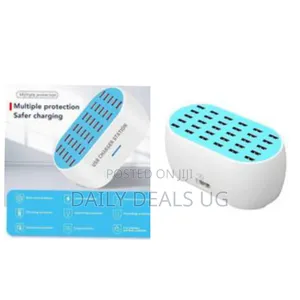 Smart Multi-Port Usb Charger Station With Automatic Cooling-Multicolor