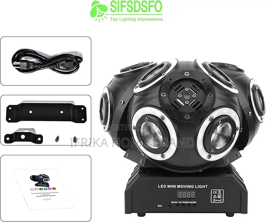 12 Three-head Rotating Laser Lights Led Full-color Beam Stage Lights