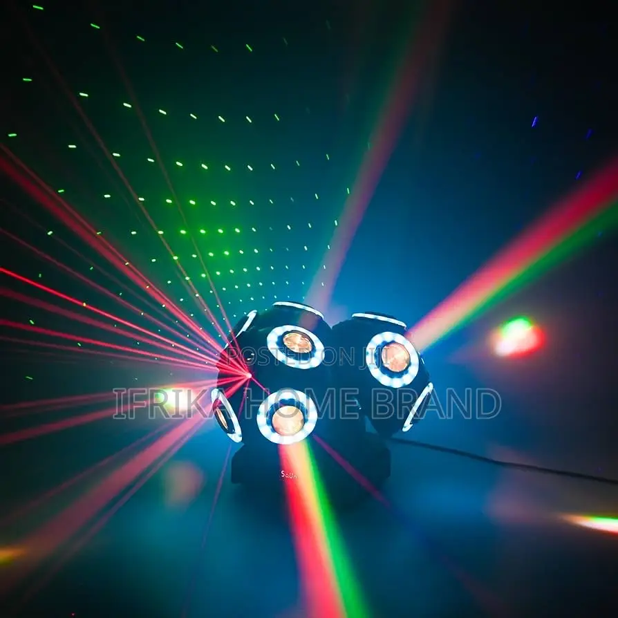 12 Three-head Rotating Laser Lights Led Full-color Beam Stage Lights