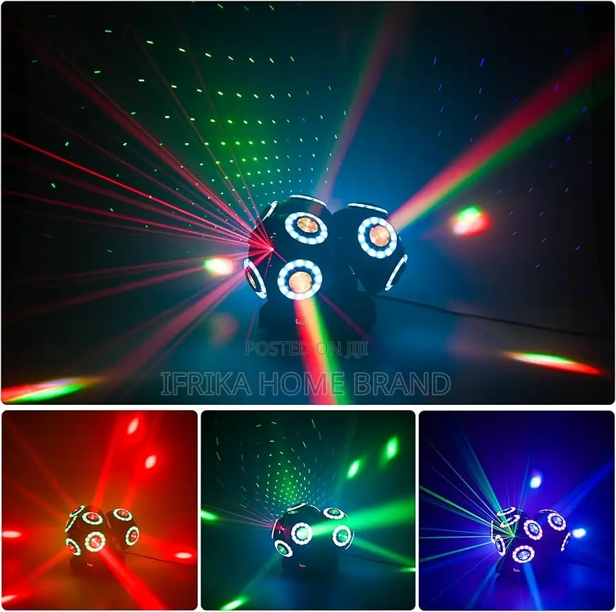 12 Three-head Rotating Laser Lights Led Full-color Beam Stage Lights
