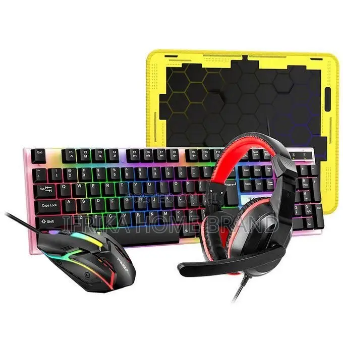 RGB 3in1 Gaming Keyboard Mouse, Headsets, Mouse Pad Set 1600dpi