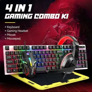 RGB 3in1 Gaming Keyboard Mouse, Headsets, Mouse Pad Set 1600dpi