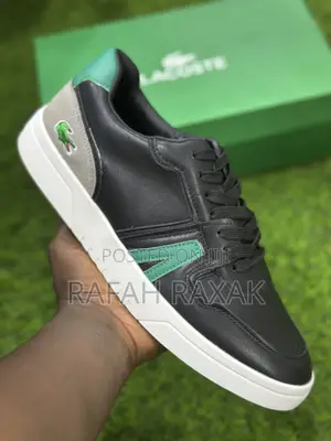 Men’S Classic Black/Green Lacoste Smart Casual Sneakers