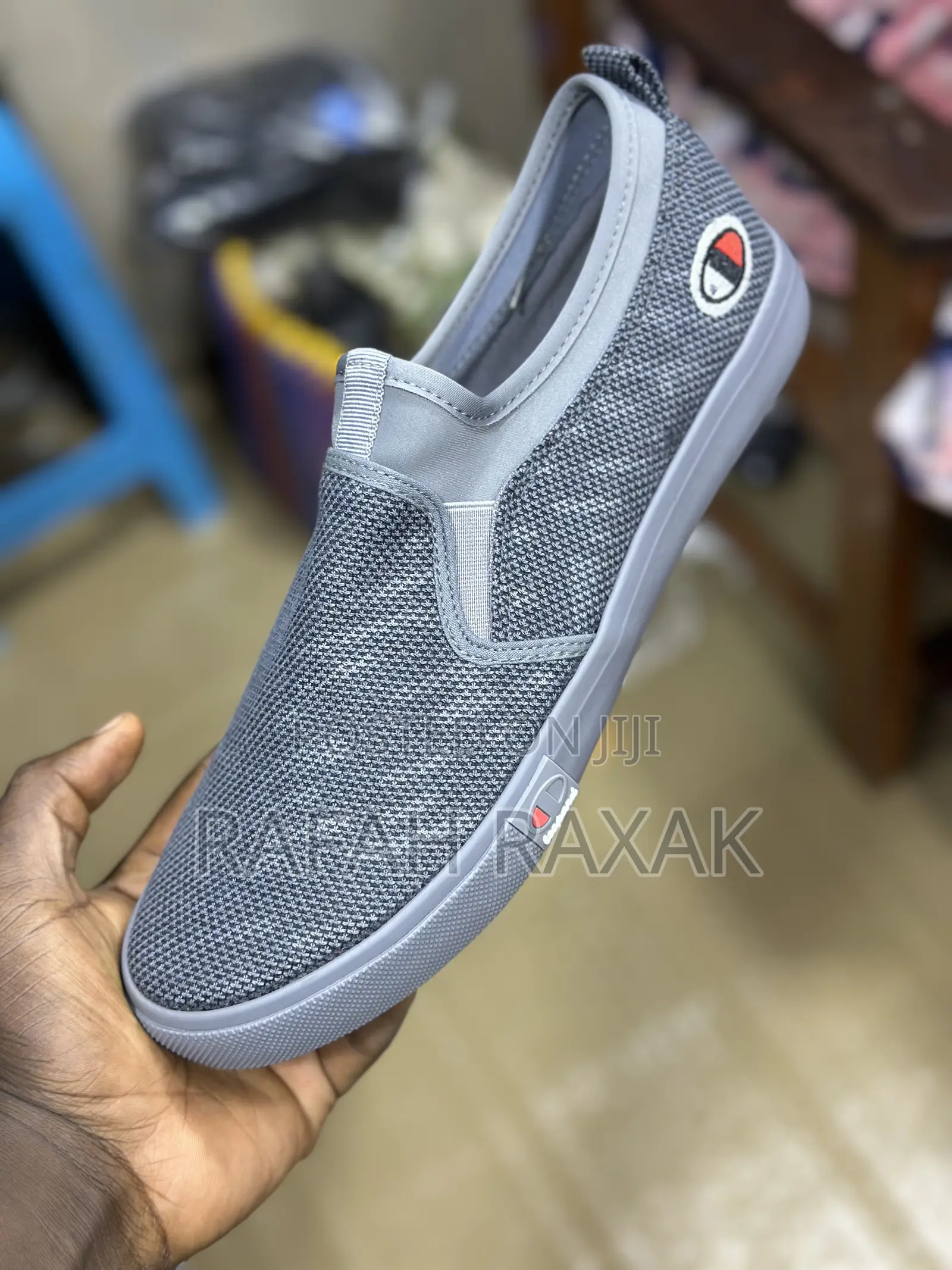 Men’S Grey Leopard Champion Easy Shoes