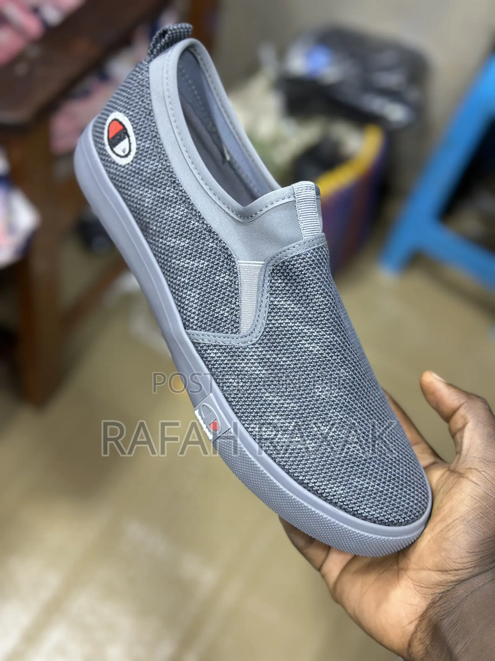 Men’S Grey Leopard Champion Easy Shoes