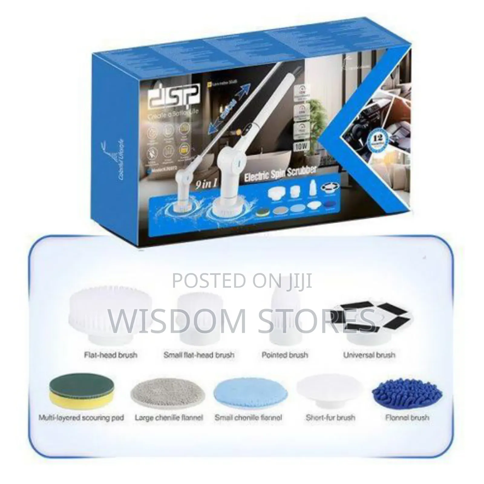 9 in 1 Electric Spinner Scrubber Brush for Cleaning Fast