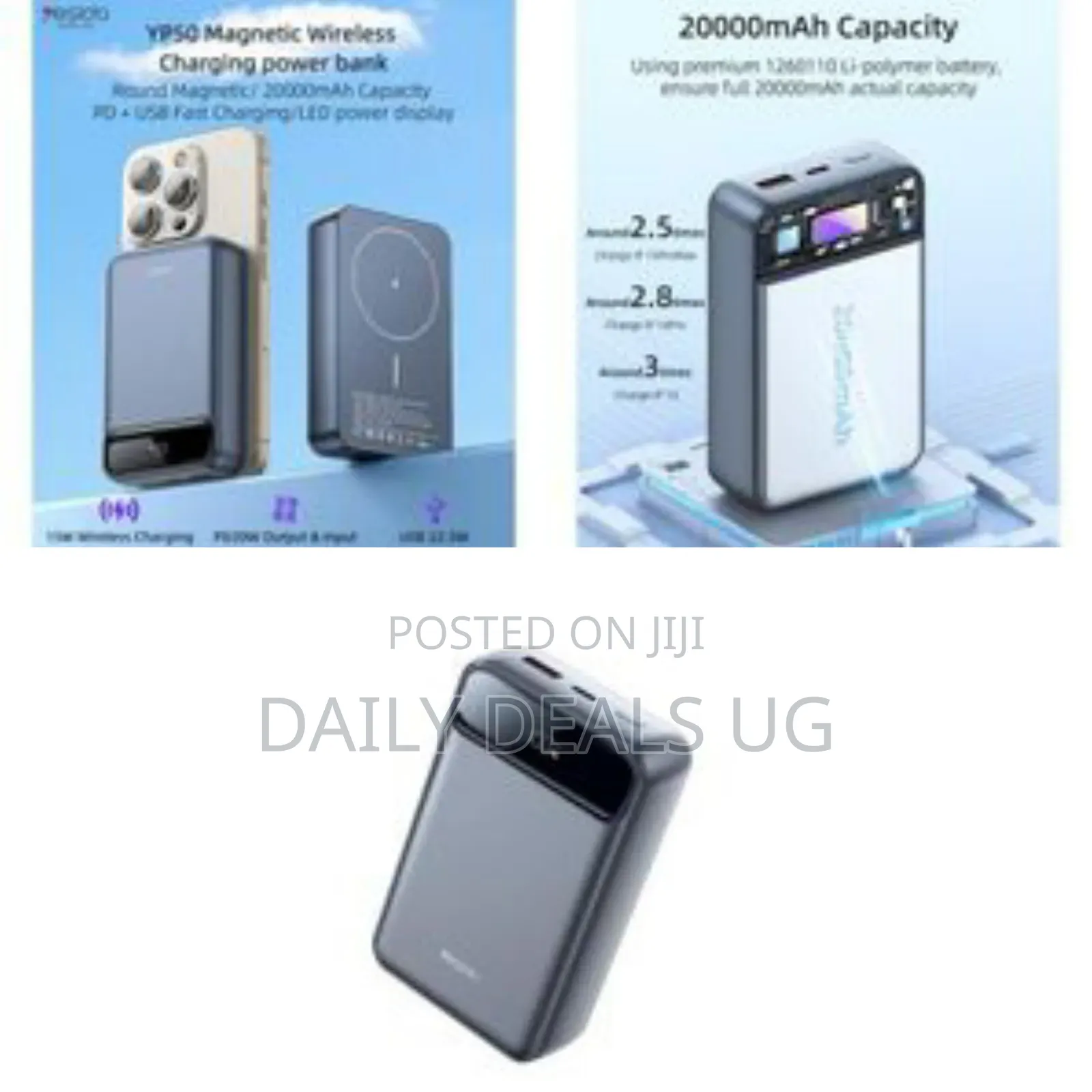 Yesido Power Bank/Portable Charger With a Digital Display - Multicolor