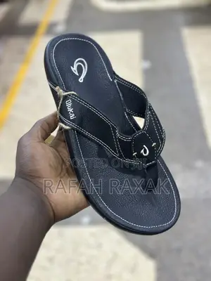 Original Men’S Black Olukai Flip Flop Leather Sandals
