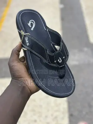 Original Men’S Black Olukai Flip Flop Leather Sandals