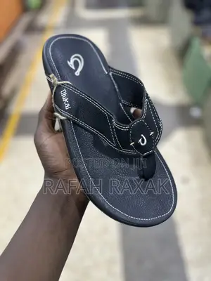 Original Men’S Black Olukai Flip Flop Leather Sandals