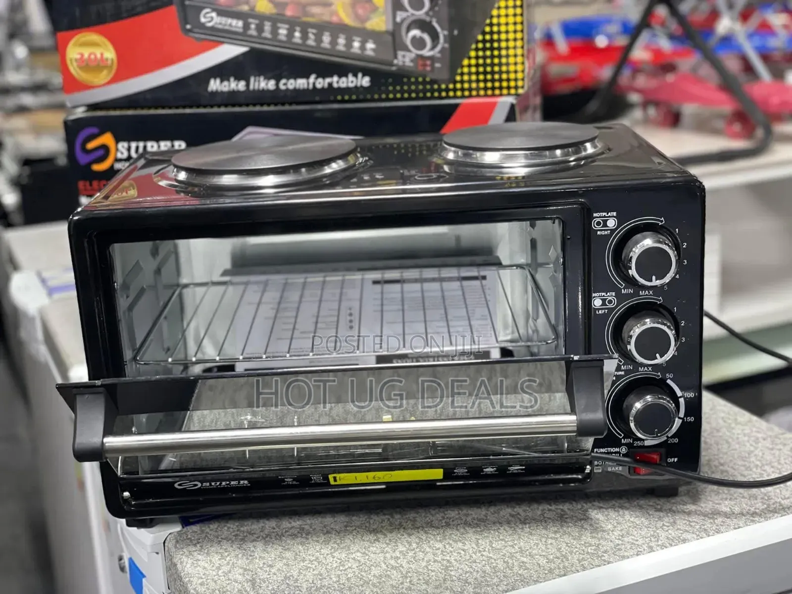 Blueflame 35 Liters Electric Mini Oven With Two Hot Plates / Hobs