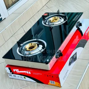 Double Gas Burner With Glass Top - Multicolor