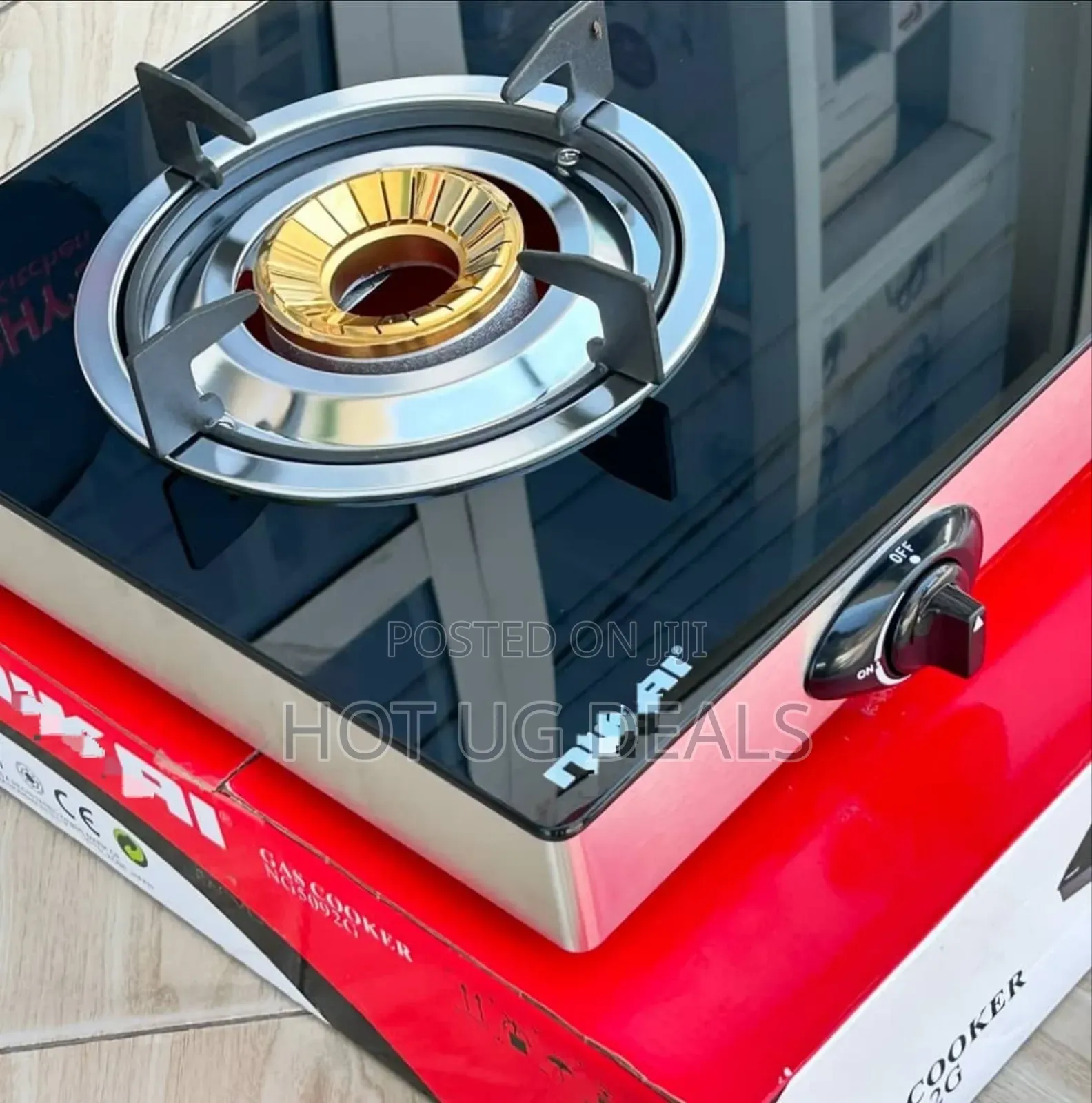 Double Gas Burner With Glass Top - Multicolor