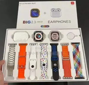 I20 Ultra Max Suit 10-in-1 Smartwatch and Earphone Set.