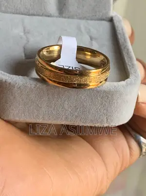 Gold-Plated Wedding Ring With a Sandblasted Finish.