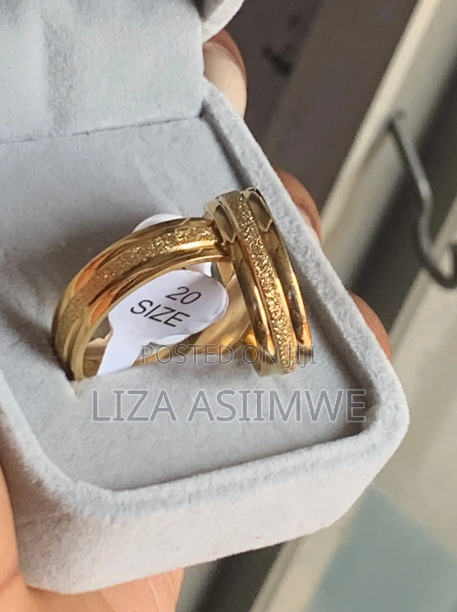 Gold-Plated Wedding Bands With a Textured Finish.