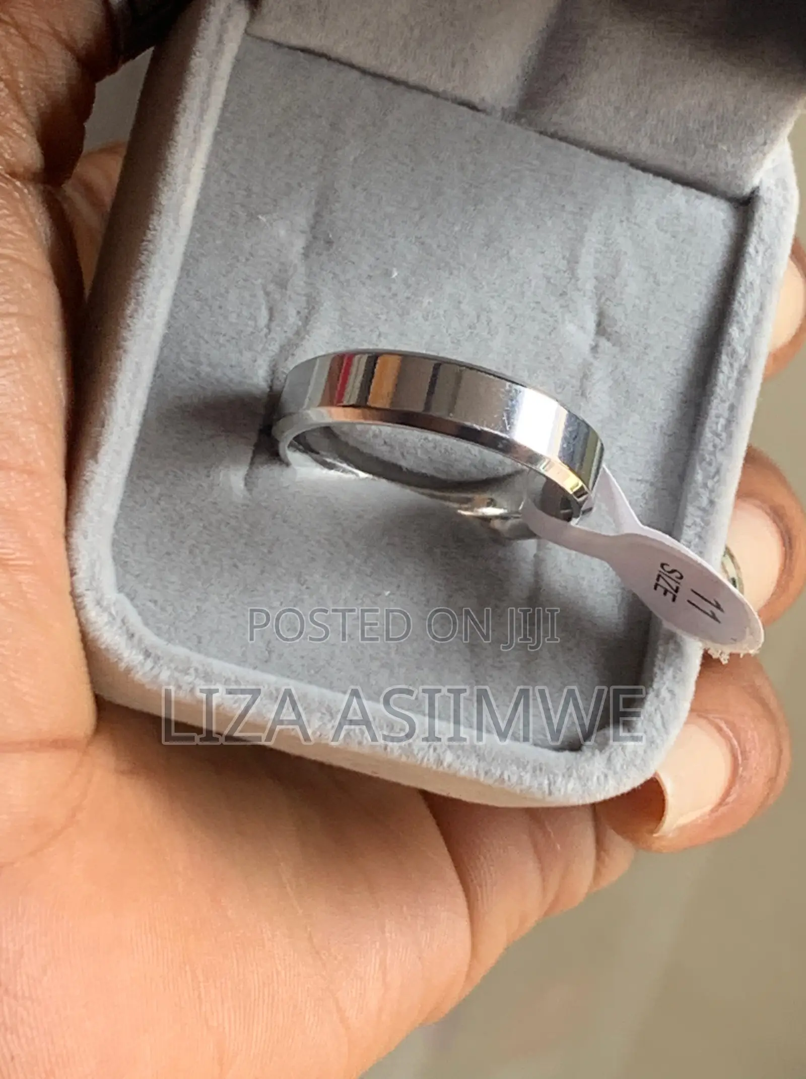 Size 11 Stainless Steel Silver Comfort Fit Wedding Band.