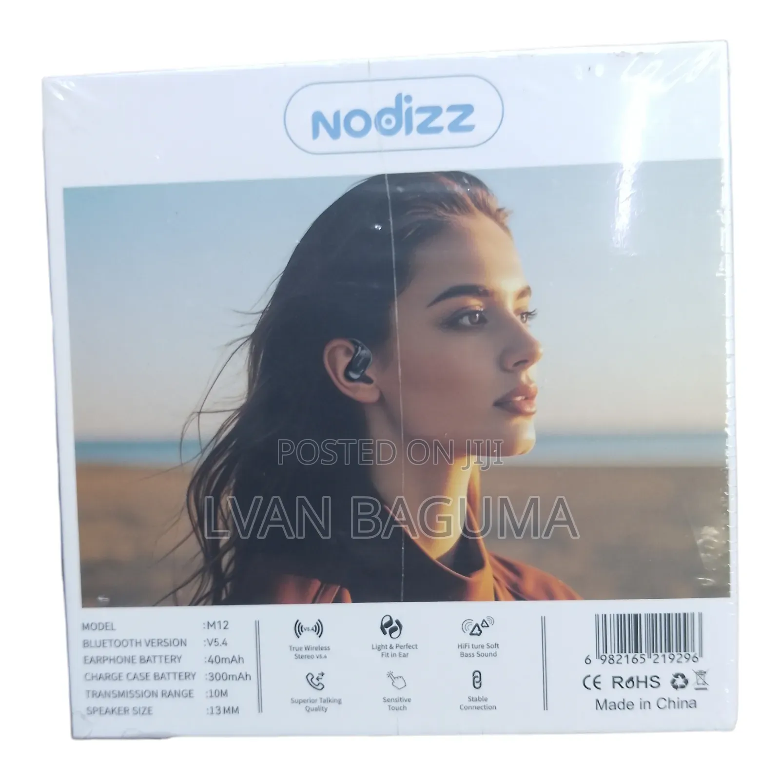 Nodizz M12 Wireless Earbuds With Hooks - Long Working Hours