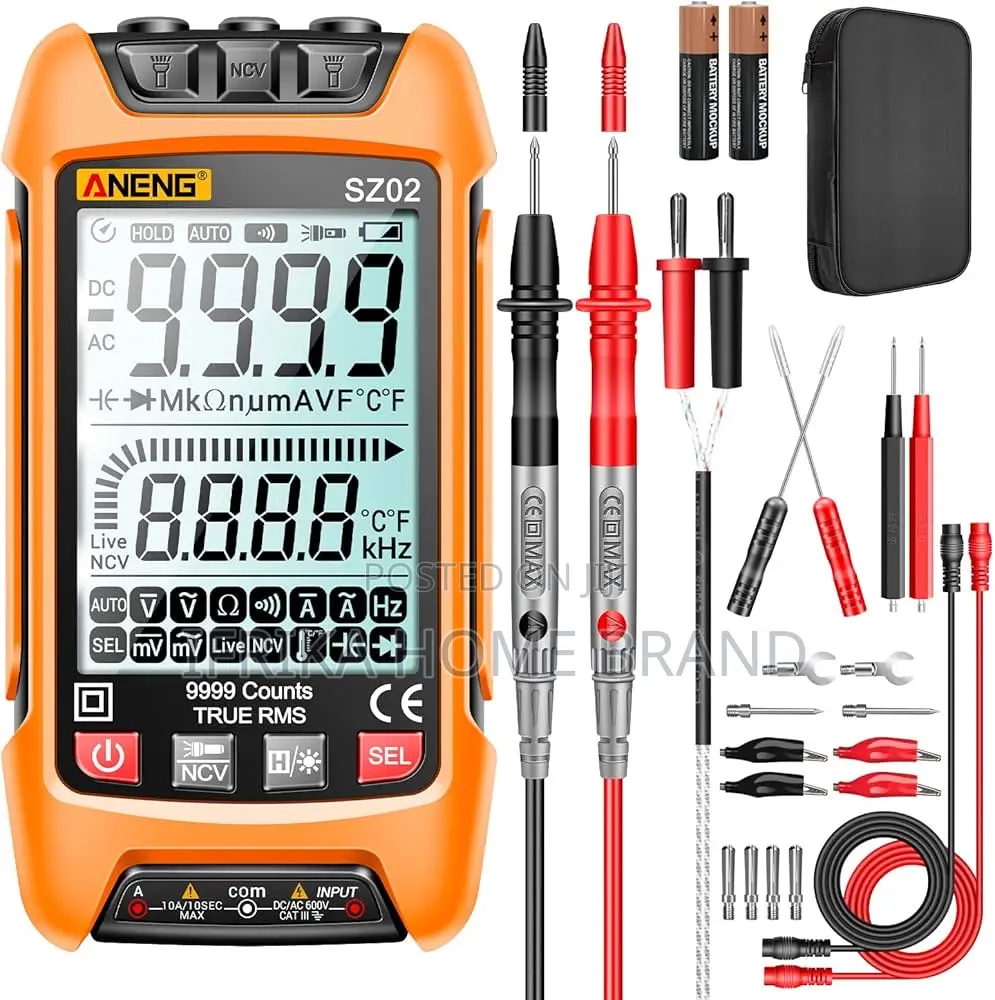 Digital Multimeter Smart Testers TRMS 9999 Counts Anti-Burning Ohm