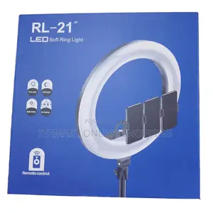 Rl-21 Led Ring Light With Tripod Stand - Holds 3 Phones