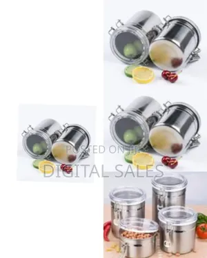 4 Pieces Stainless Steel Canister Tins for Kitchen Storage