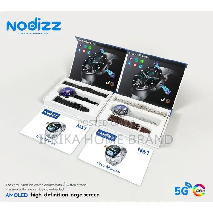 Nodizz -N61 5g/ Wireless Smart Watch for Men With Sim Card