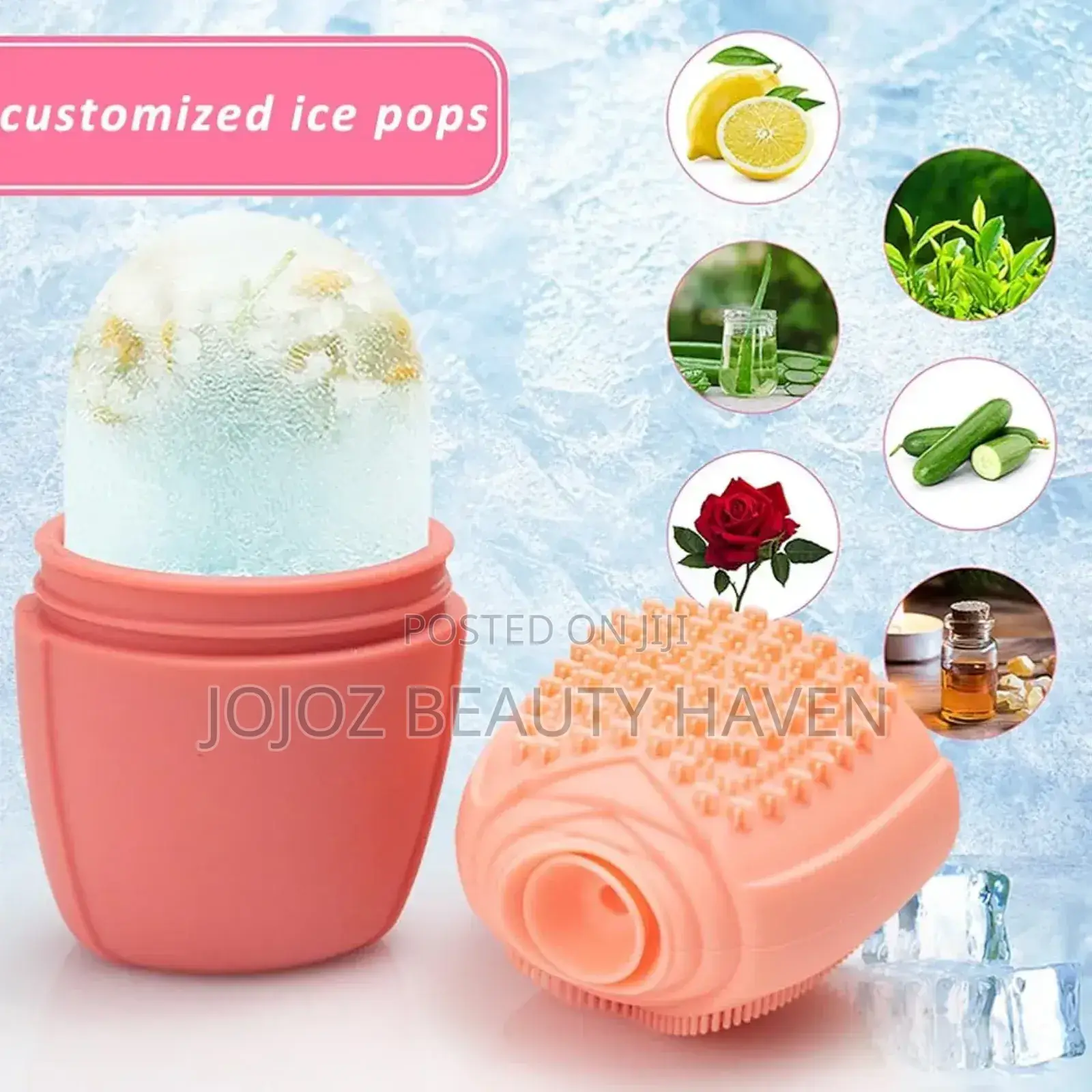 Reusable Silicone Ice Roller and Facial Cleansing Brush
