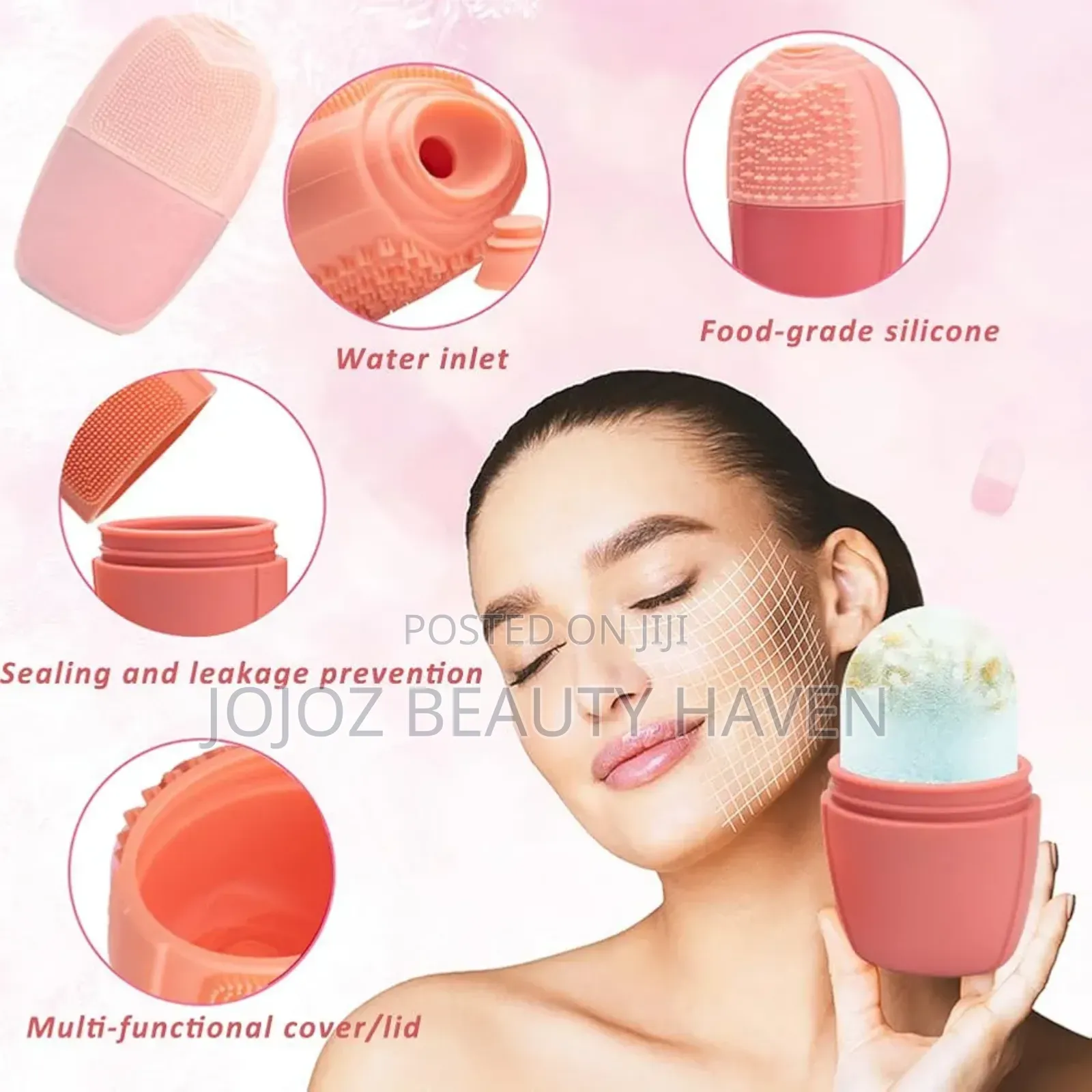 Reusable Silicone Ice Roller and Facial Cleansing Brush