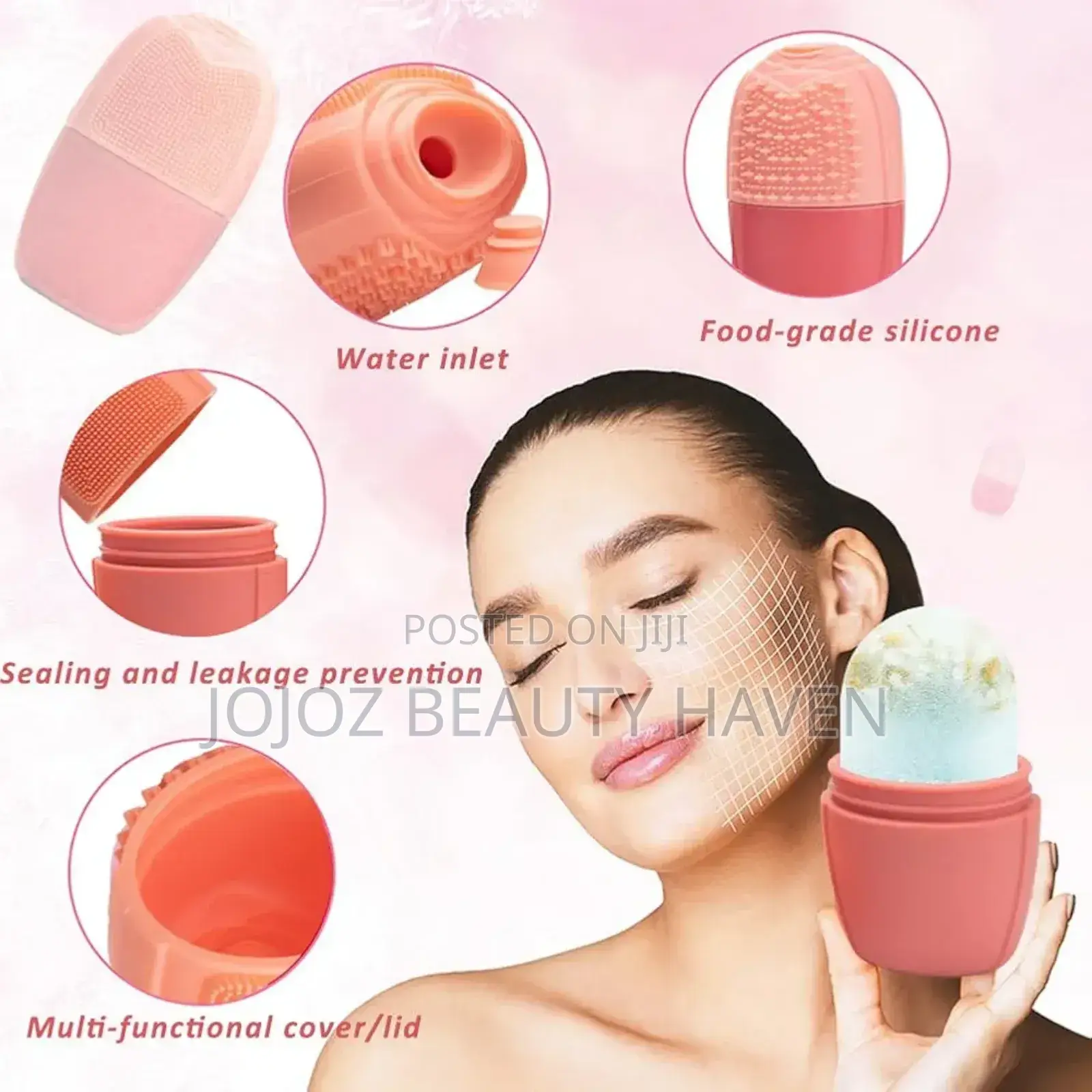 Reusable Silicone Ice Roller and Facial Cleansing Brush