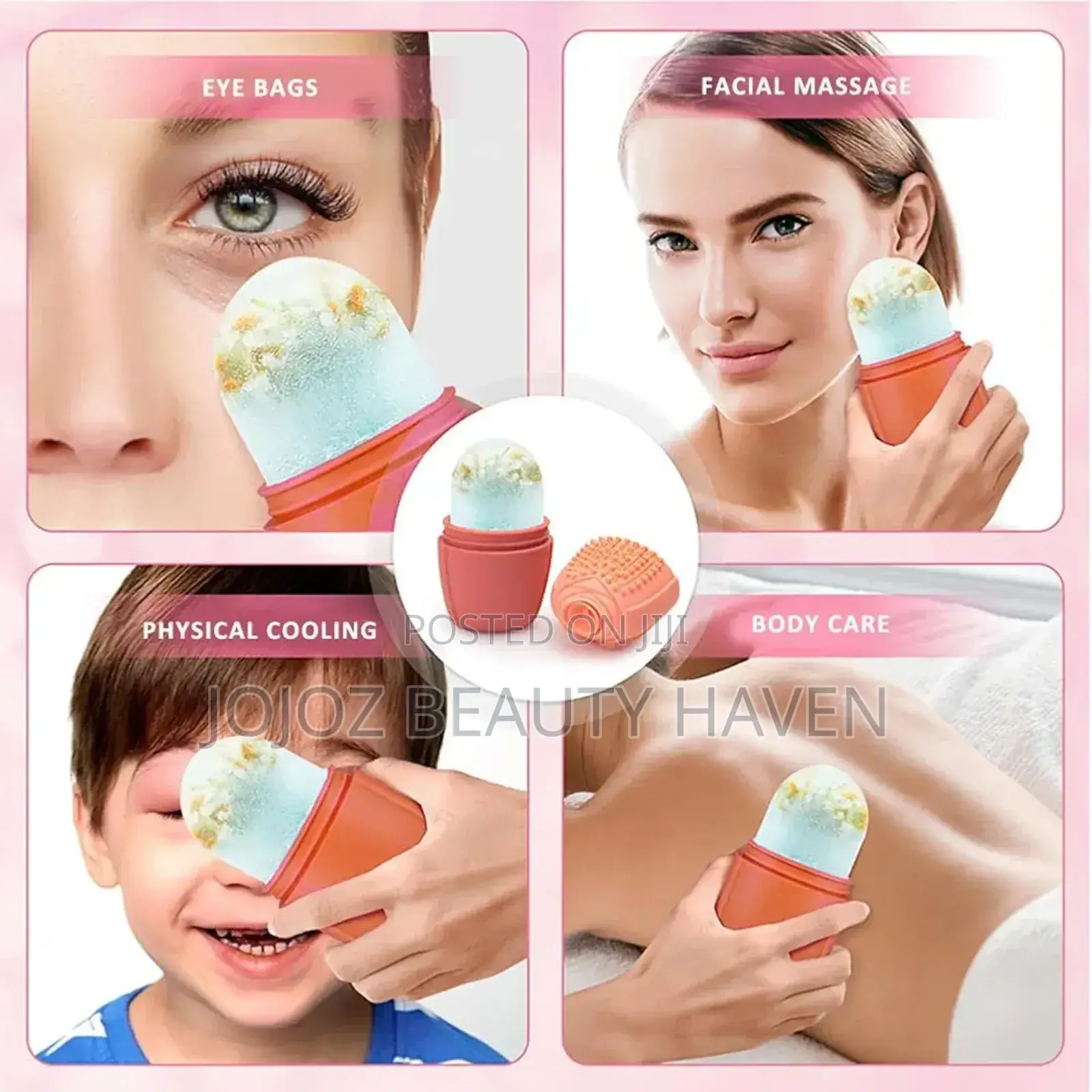Reusable Silicone Ice Roller and Facial Cleansing Brush