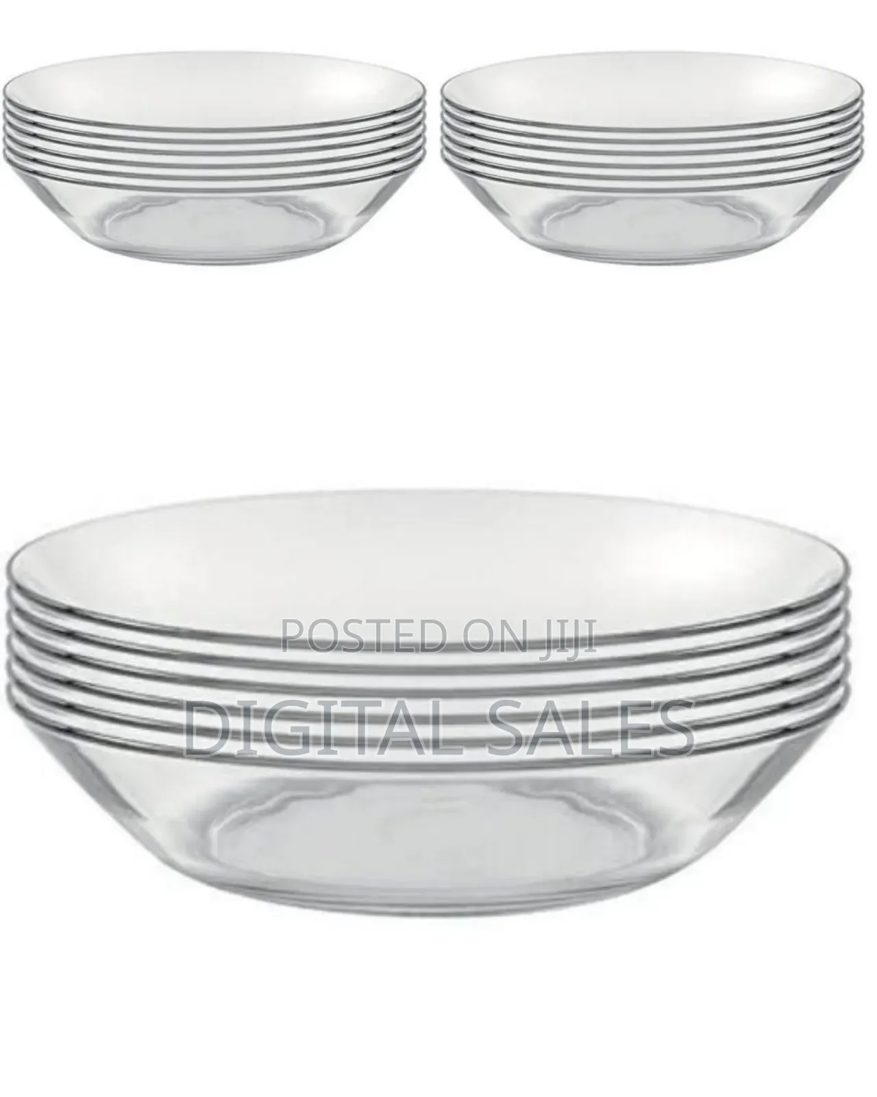 6 Piece Set of Glass Soup Plates