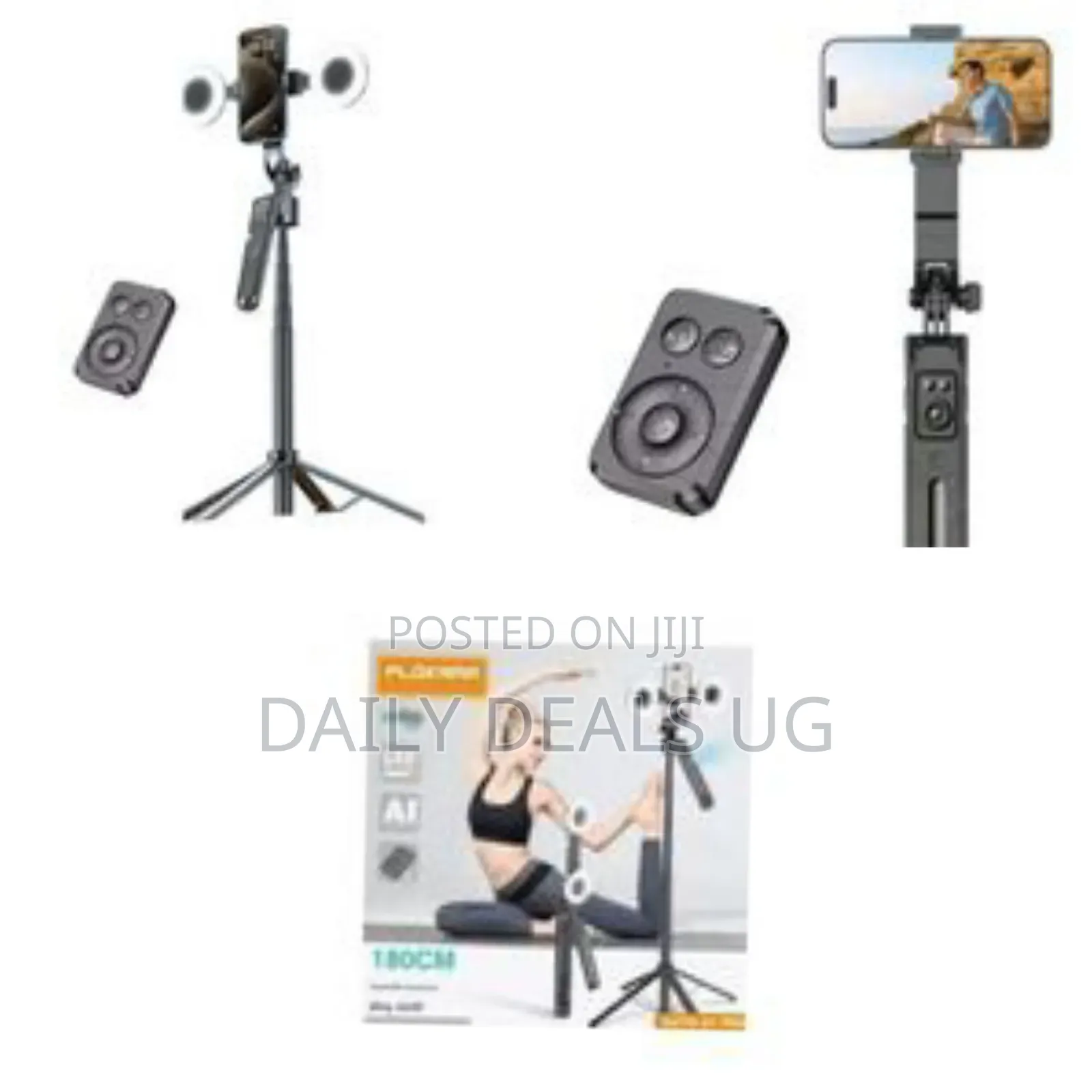 Intelligent Ai Selfie Stick Tripod With Remote - Multicolor