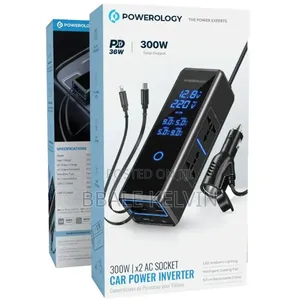 Powerology 300w Car Power Inverter With Retractable Cables