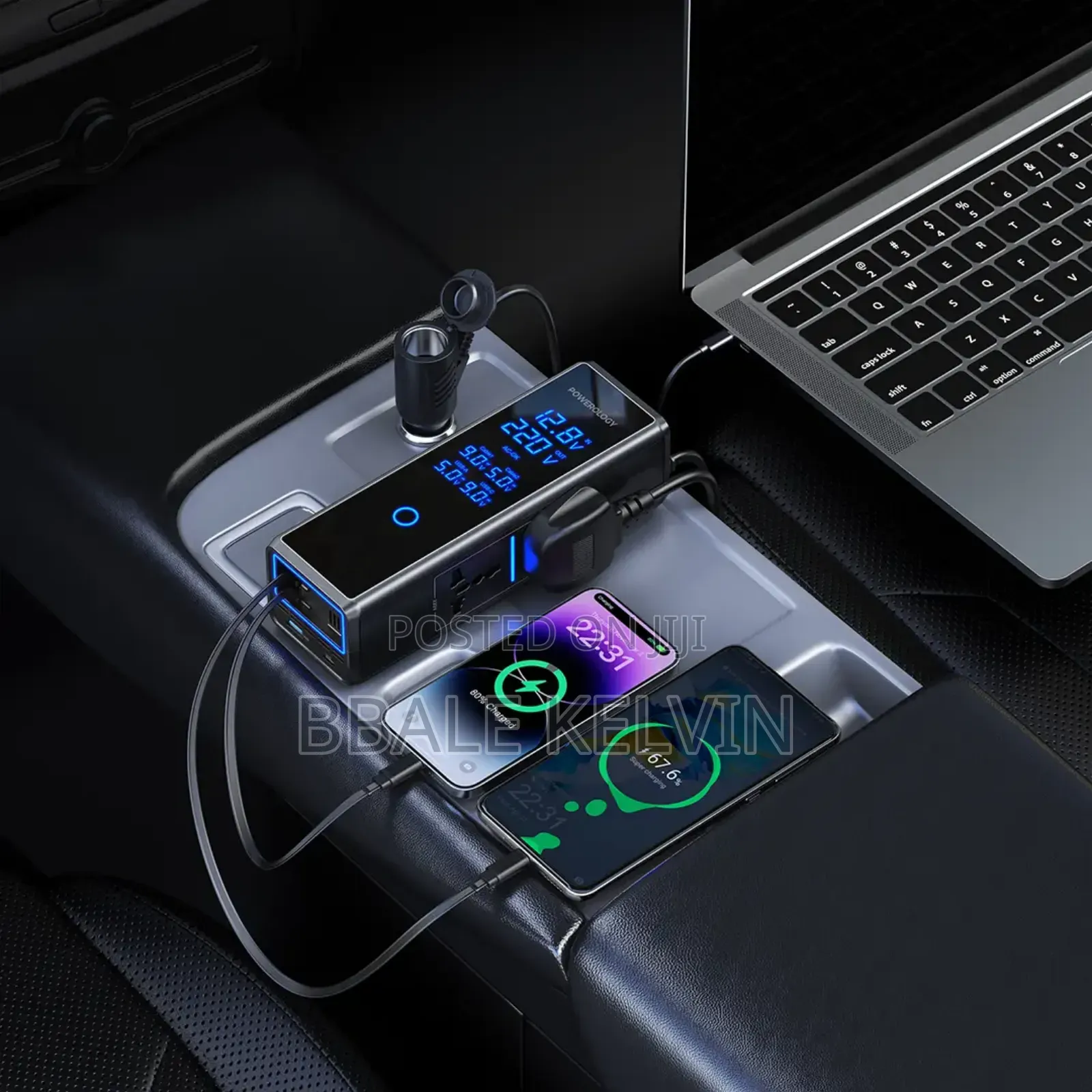Powerology 300w Car Power Inverter With Retractable Cables