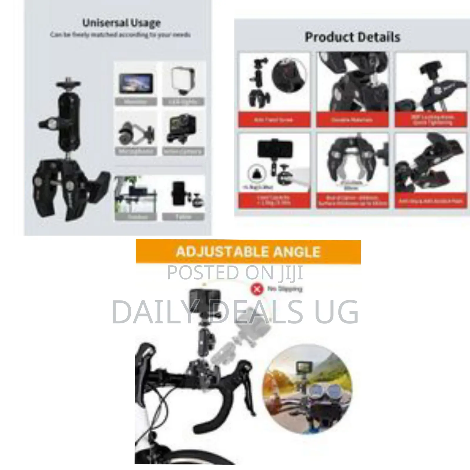 Jmary Professional Universal Super Clamp With Ball Head Mount