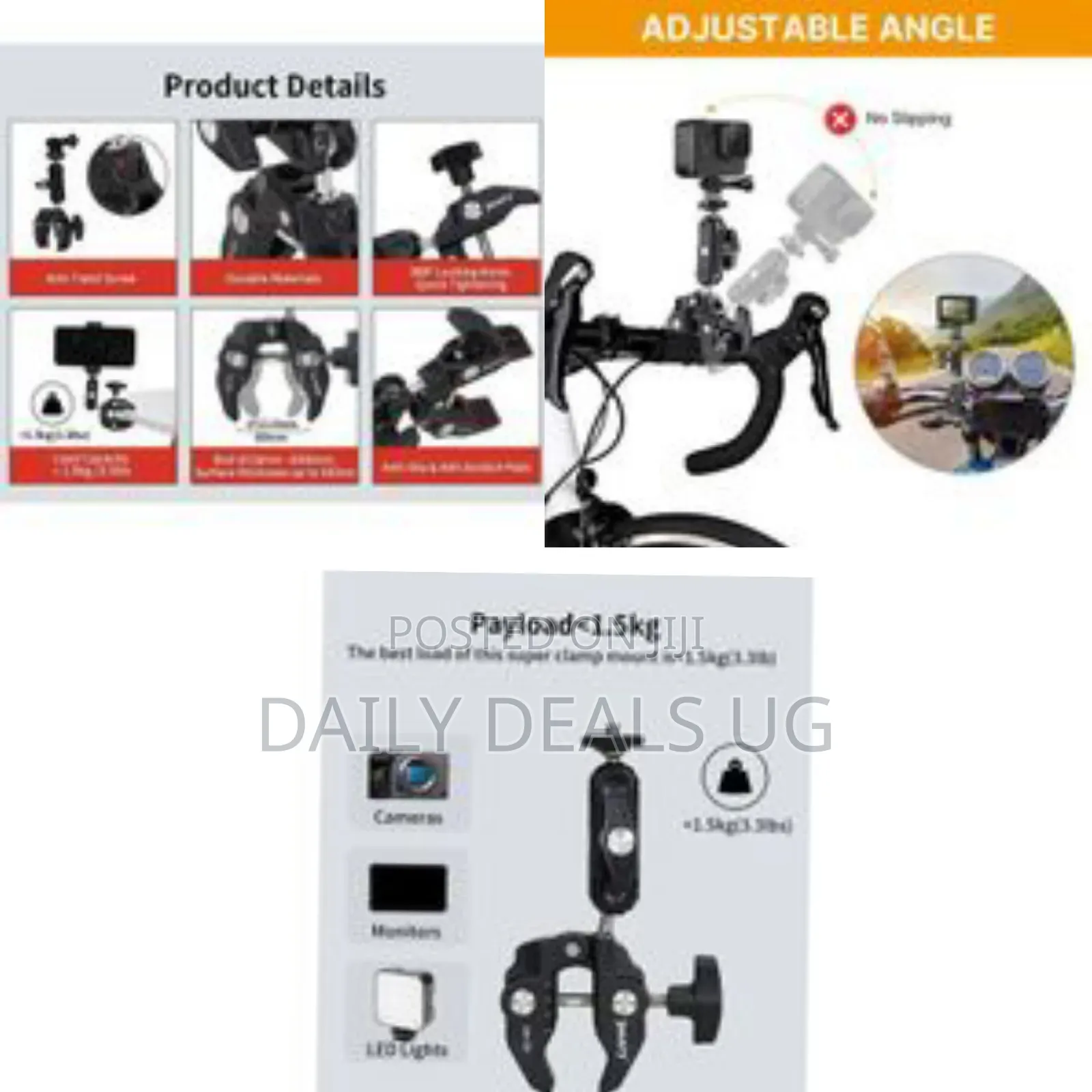 Jmary Professional Universal Super Clamp With Ball Head Mount