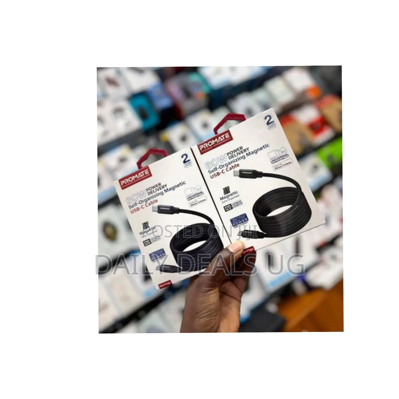 Promate 60w Self-Organizing Magnetic Usb-C Cable - Multicolor