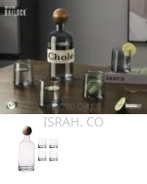 Modern 1.2l Glass Decanter and Tumbler Set (5-Piece)
