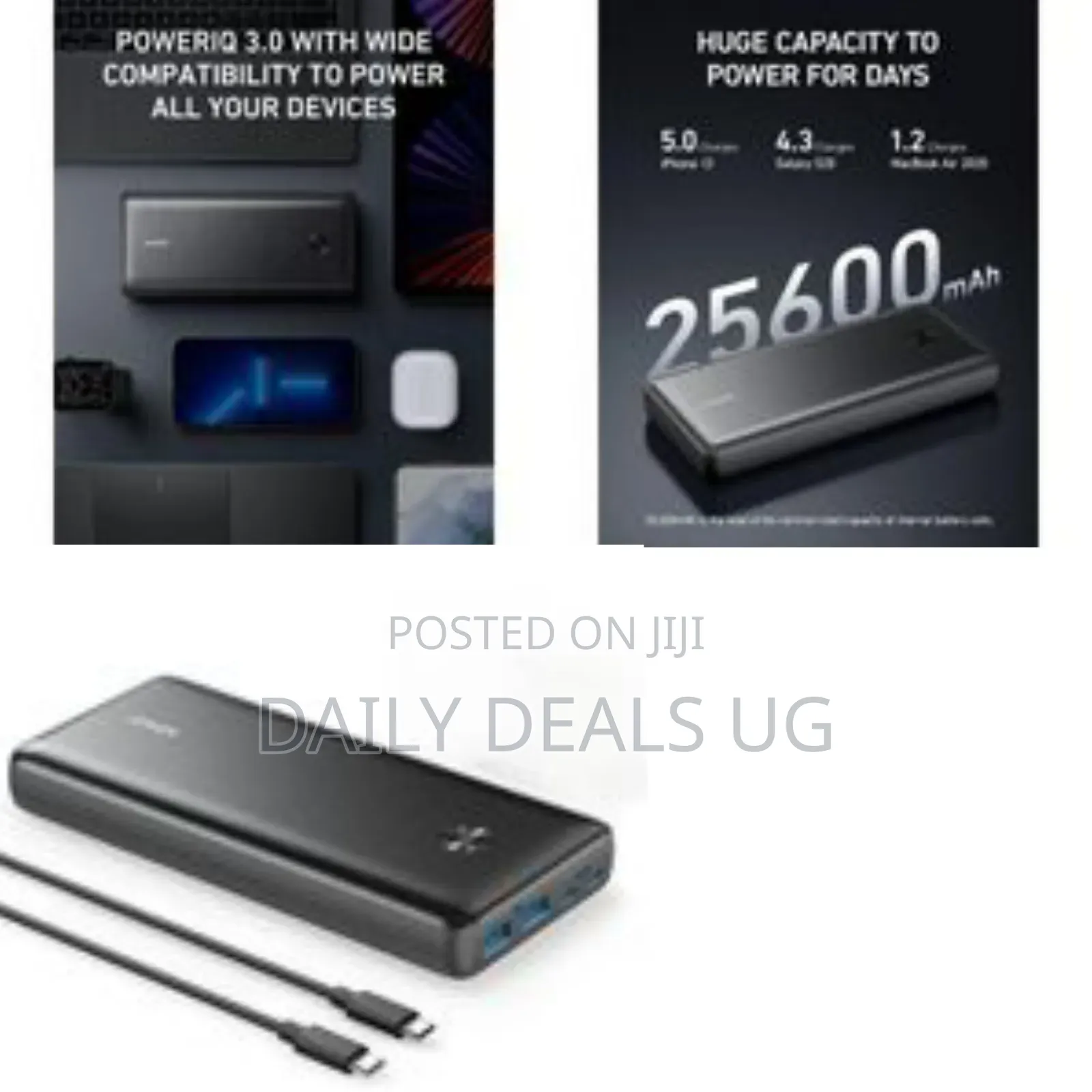 Anker High-Capacity Portable Power Bank - Multi-Device Charging