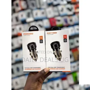 Porodo 75w Dual Port Transparent Aluminum Car Charger - Multicolor