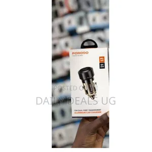 Porodo 75w Dual Port Transparent Aluminum Car Charger - Multicolor