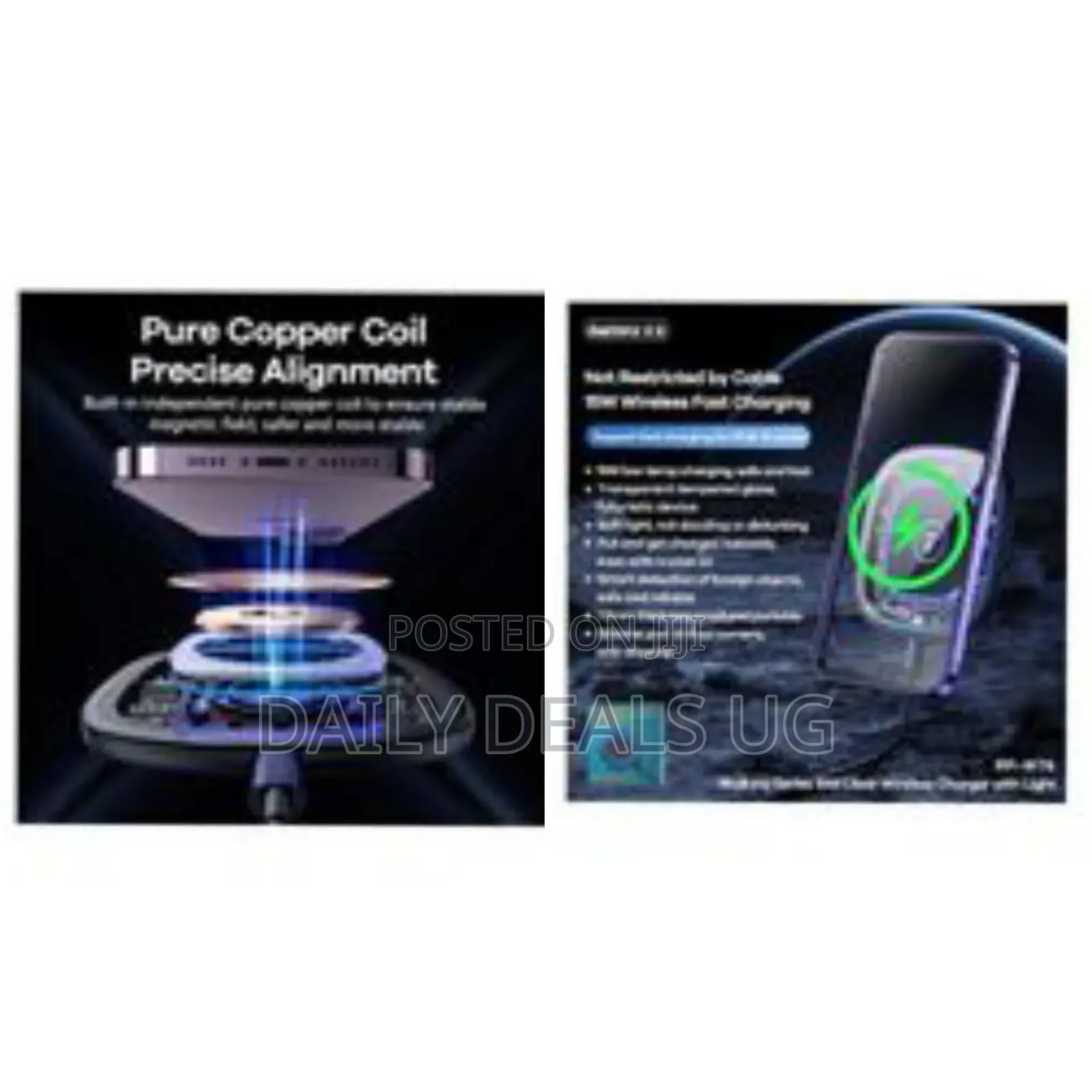 Lenyes High-Speed 15w Wireless Charger With Transparent Tech Design