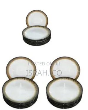 Rustic-Chic Ceramic Dinner Plates With Gradient Rim