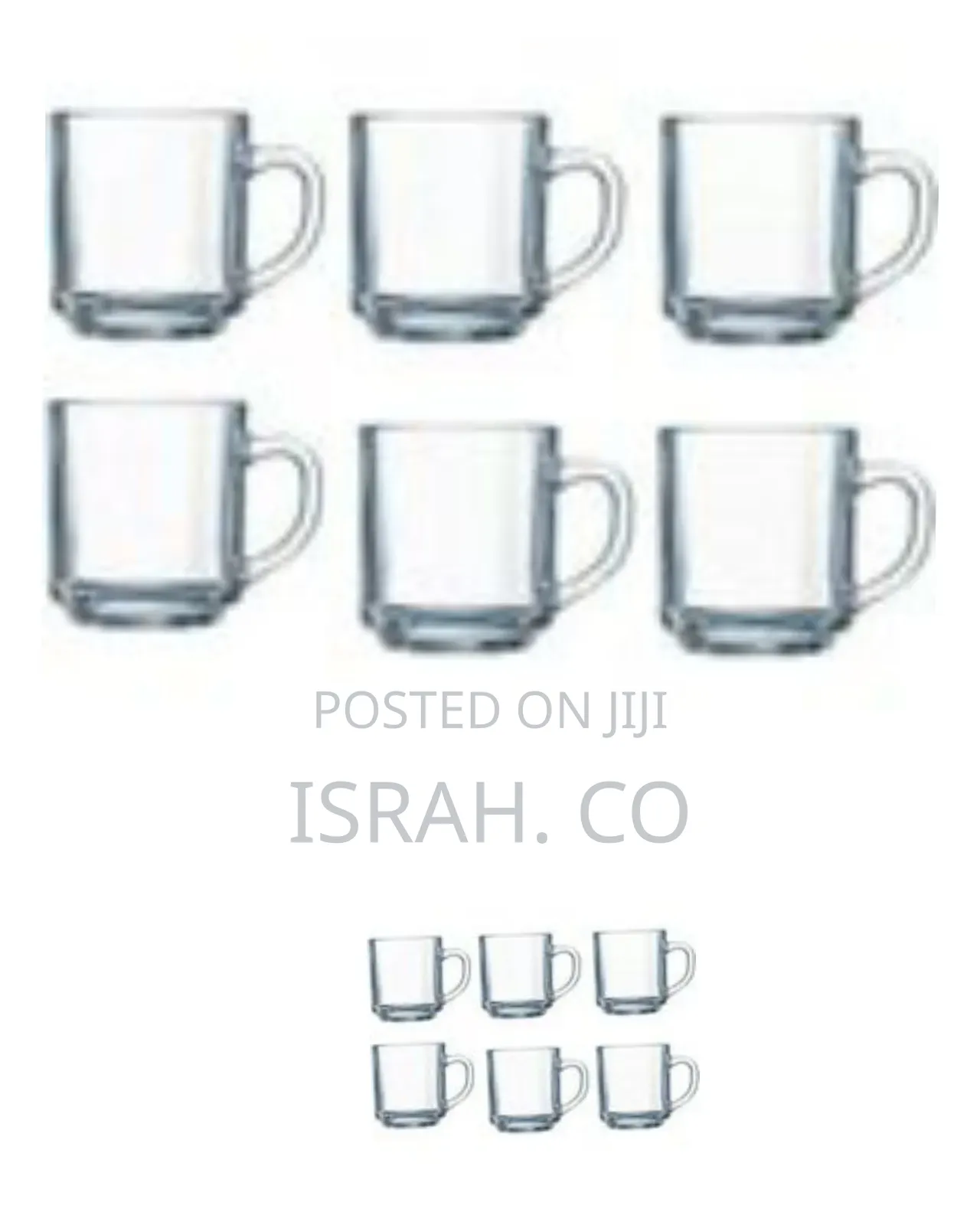 18 Pieces of Glass Soup Plates, Cups and Dinner Plates